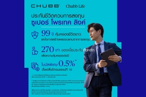 ชับบ์ ไลฟ์ ประกันชีวิต รุกตลาดยูนิต ลิงค์ ส่งผลิตภัณฑ์ “ซูเปอร์ โพรเทค ลิงค์” ที่ให้อิสระการลงทุนตอบโจทย์ไลฟ์สไตล์ทุกช่วงจังหวะของชีวิต