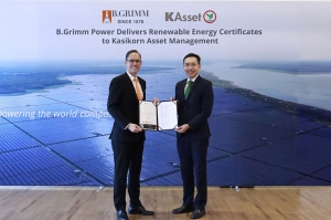 บลจ.กสิกรไทย สร้างความยั่งยืนผ่านพลังงานสะอาด บี.กริม เพาเวอร์ ส่งมอบ Renewable Energy Certificates (RECs)