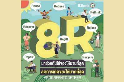 กสิกรไทยชวนคนไทยบริโภคอย่างยั่งยืนด้วย 8R  พร้อมส่งแคมเปญช่วยสมบททุนติดตั้งโซลาร์เซลล์รพ.ในถิ่นทุรกันดาร