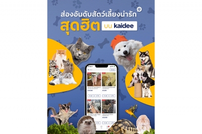 Kaidee เผยนักช้อปไทยซื้อสัตว์เลี้ยงผ่านตลาดออนไลน์มากขึ้น  ขานรับเทรนด์ Pet Humanization 
