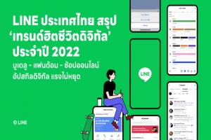 LINE ประเทศไทย สรุป “เทรนด์ฮิตชีวิตดิจิทัล” ประจำปี 2022  มูเตลู – แฟนด้อม – ช้อปออนไลน์ – อัปสกิลดิจิทัล แรงไม่หยุด