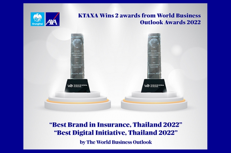 กรุงไทย–แอกซ่า ประกันชีวิต คว้า 2 รางวัลใหญ่ระดับนานาชาติ จาก World Business Outlook