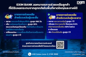 EXIM BANK ออกมาตรการช่วยเหลือลูกค้าที่ได้รับผลกระทบจากอุทกภัย  ในพื้นที่หาดใหญ่และภาคใต้
