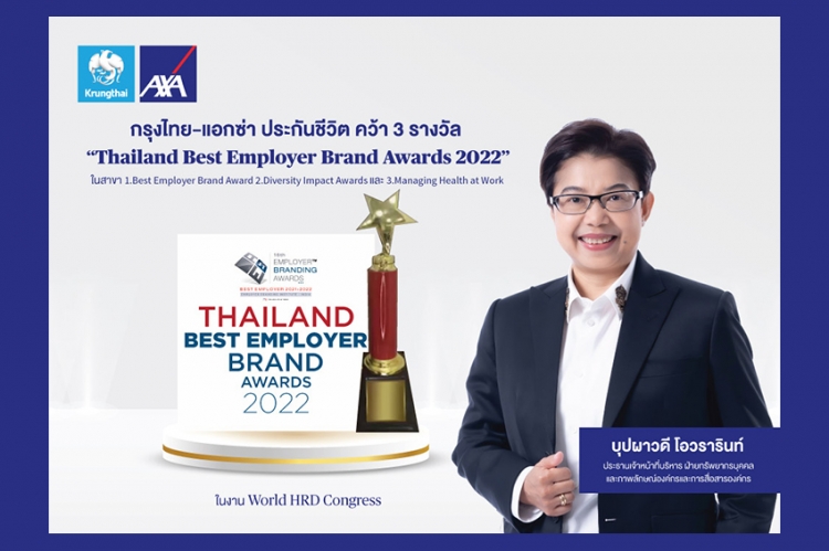 กรุงไทย–แอกซ่า ประกันชีวิต คว้า 3 รางวัล แรกในปีแห่งศักยภาพ จาก World HRD Congress