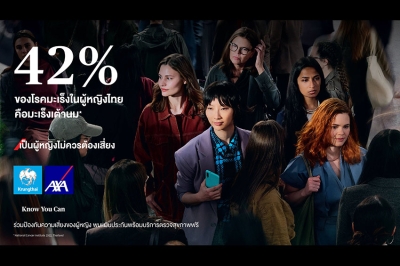 กรุงไทย–แอกซ่า ประกันชีวิต สานต่อแคมเปญระดับโลก “เป็นผู้หญิงไม่ควรต้องเสี่ยง” ปีที่ 2